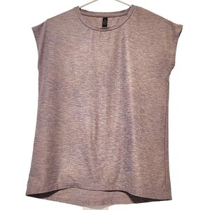 Kyodan Lightweight Activewear Top Cap Sleeves Heather Purple Womens XSmall